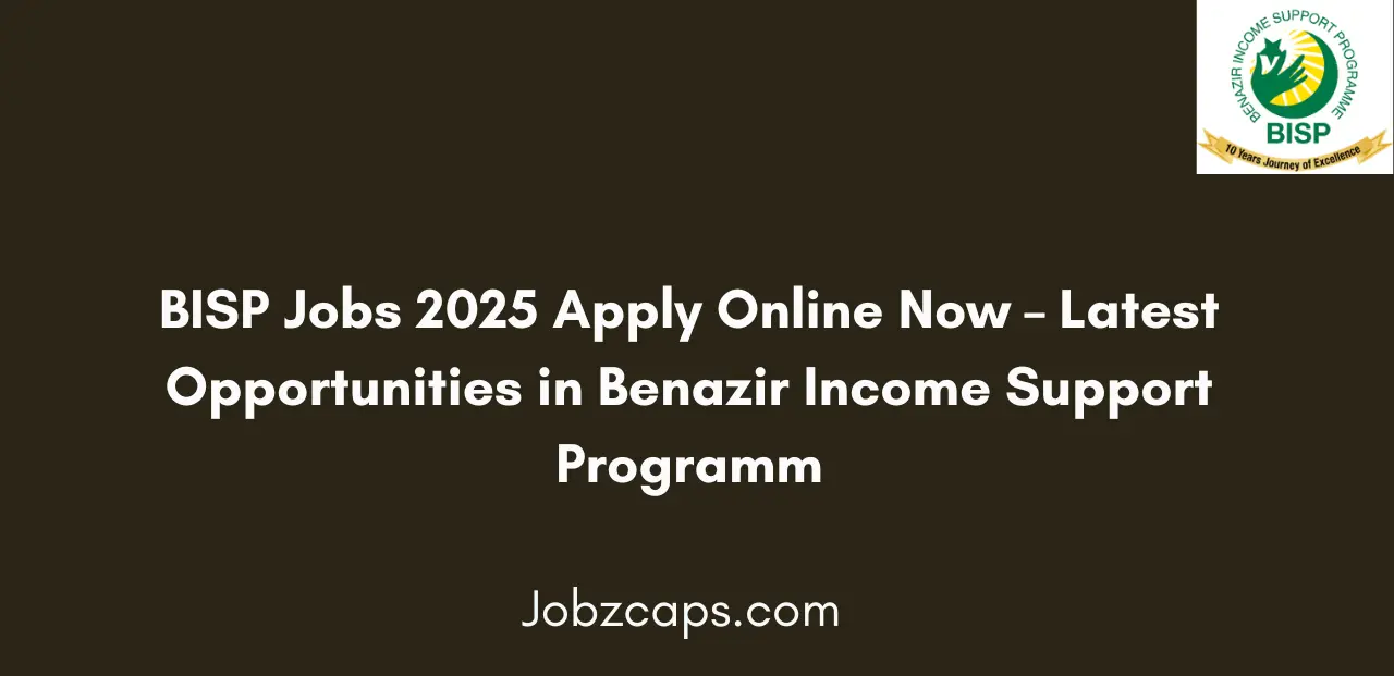 BISP Jobs 2025 Apply Online Now Latest Opportunities in Benazir Income Support Programme